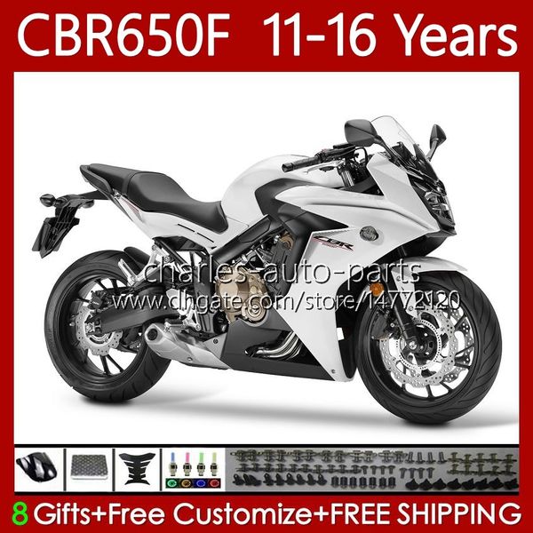 Corpo da motocicleta para Honda CBR-650 CBR 650 CBR650 F Pearl Branco 2011-2016 Bodywork 73No.8 CBR-650F CBR650F 11 12 13 14 15 16 CBR 650F 2011 2012 2016 Fairings