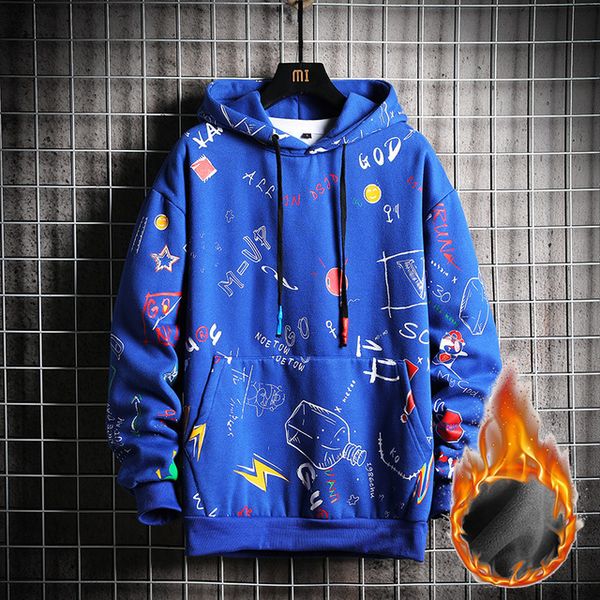 

2021 new mens hoodies 2021 winter fleece anime print sweatshirt men women japanese streetwear hoodie male hip-hop harajuku sweatshirts w1eo, Black