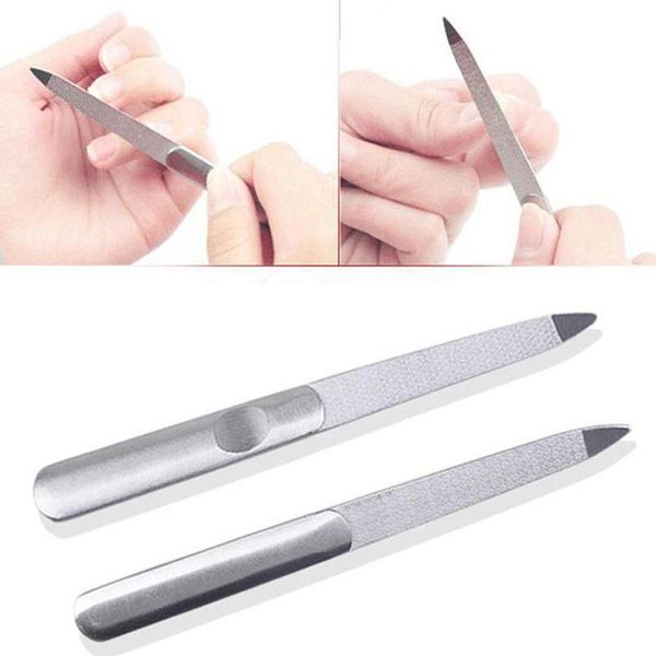 

2019 nail file professional double sided color stainless steel manicure pedicure polishing manic jllxej