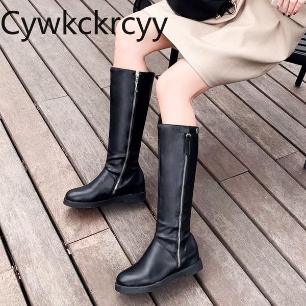 

boots winter the fashion round head increase within black student leisure plus velvet keep warm high heel women