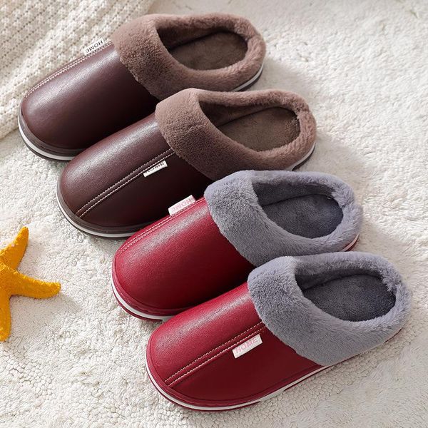 

winter women slippers couple shoes short plush warm ladies casual non-slip soft warm house slipper indoor bedroom fashio wsh3759, Black