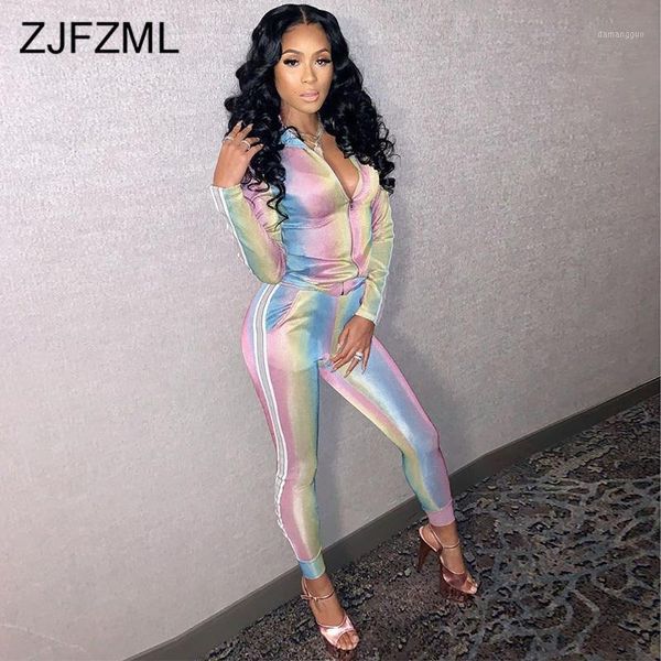 

fashion printing 2 piece female tracksuit turn-down collar long sleeve front zipper and high waist bandage pants sweat suit1, White