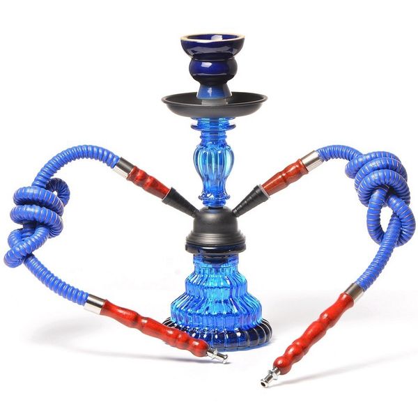 

new style glass with double wmoking water pipe ceramics bowl metal charcoal tongs hookah set narguiles sheesha