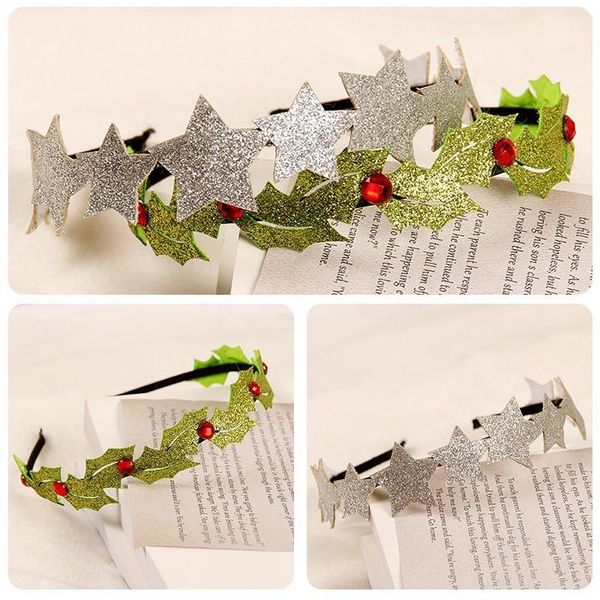 

cute decoration christmas headband leaf star hair hoop lovely chic headdress christmas decor mouse ears headband