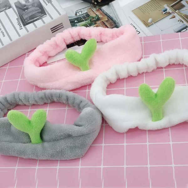 

cute cactus headbands plush velvet hairbands sprouts headband yoga bandanas makeup hair band headwrap headdress soft headbands, Silver