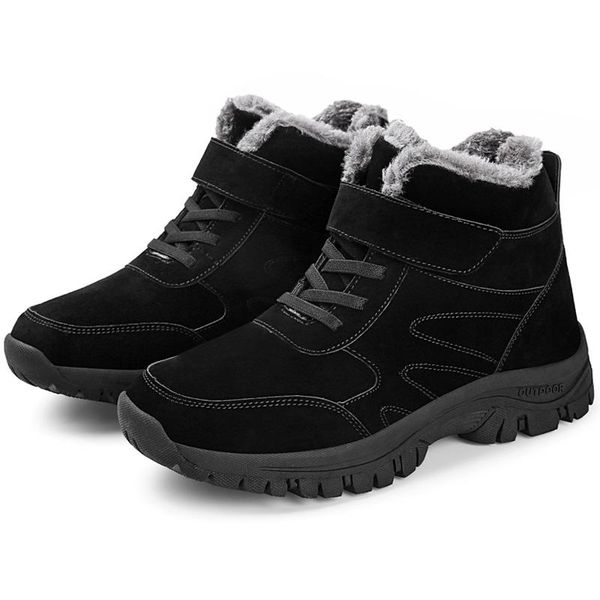 

shoes male casual plus velvet winter warm ankle boots women men new plush couple low-snow sneaker botas pareja, Black