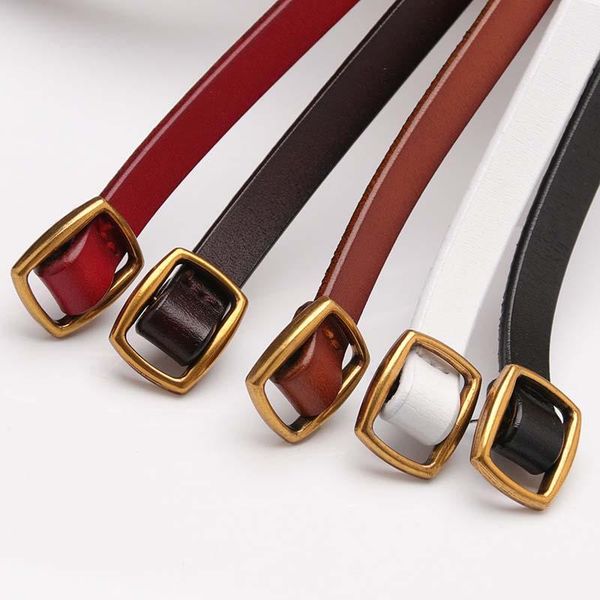 

leather thin belt 5 colors optional fashion all-match ladies belt dress jeans, Black;brown