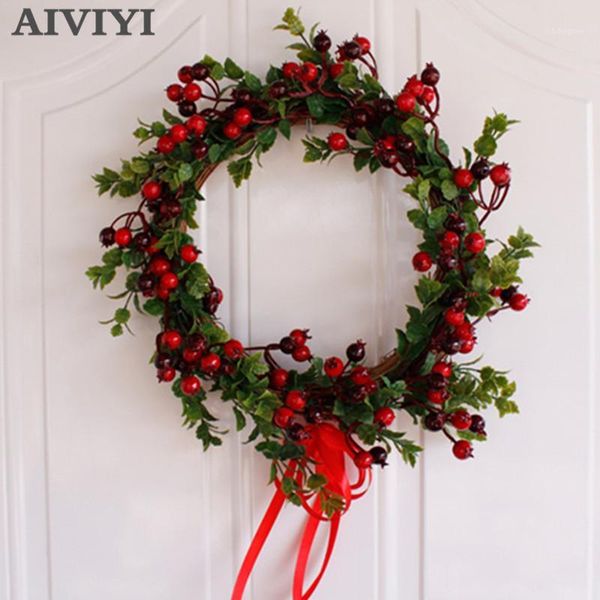 

foreign trade excellent products artificial berry wreath christmas wreath natural rattan artificial plant diy home party holida1