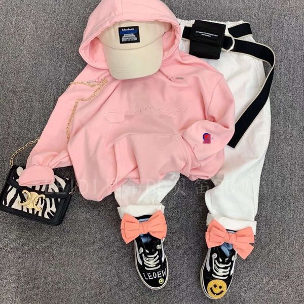 

children's beidi 2021 spring new korean alphabet printed hoodie, Black