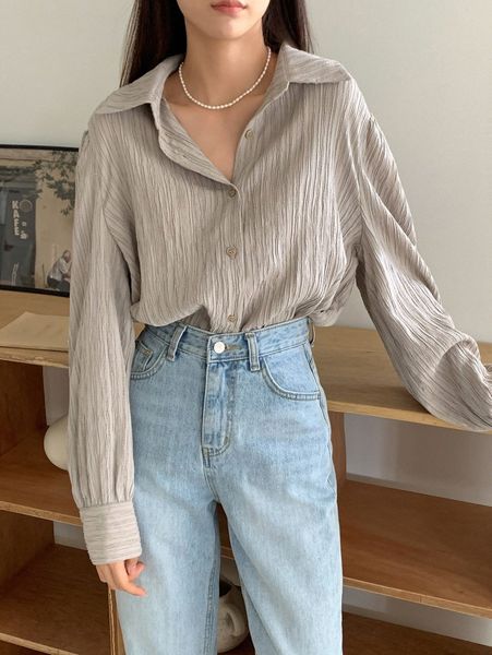 

dazy textured drop shoulder blouse 03td#, White