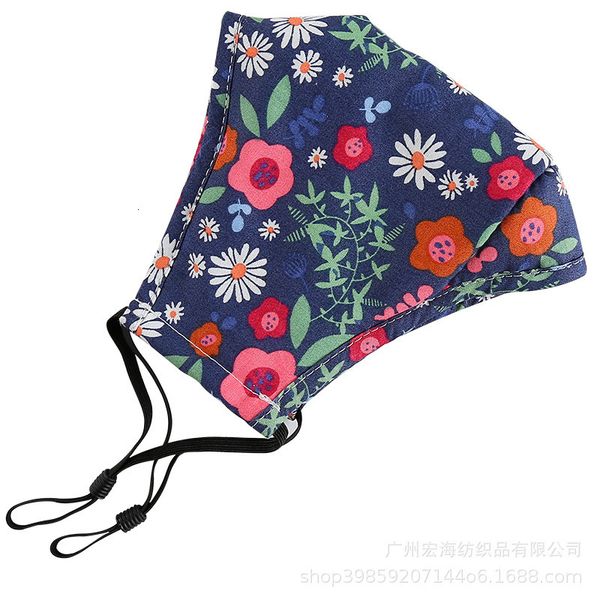 

women face breathable cotton floral 10pcs foldable printing mouth mask pm2.5 washable dustproof anti-smog part