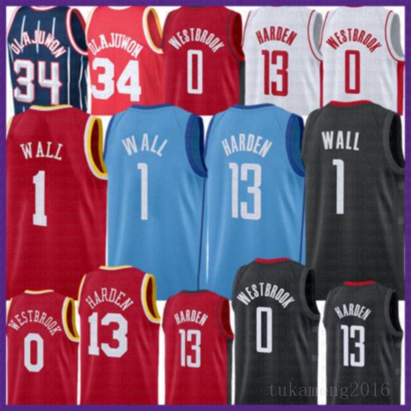 

2021 new james 13 harden basketball jersey russell 0 westbrook mens hakeem 34 olajuwon john 1 wall mesh retro yellow, Black;red