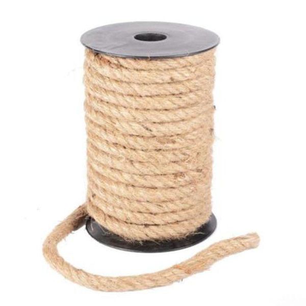 

10m natural brown jute rope twine string cord shank craft 4/6/8/10mm jute baker twine burlap string rope party, Black;white