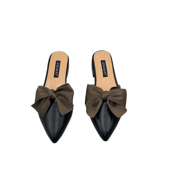 

slippers women's slides slip on flats shoes wholesales 2021 with fur loafers drop flip flops mules, Black