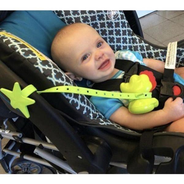 

silicone pacifier chain strap non-toxic baby star stroller hook baby stroller toy holder infant toddler pram accessories