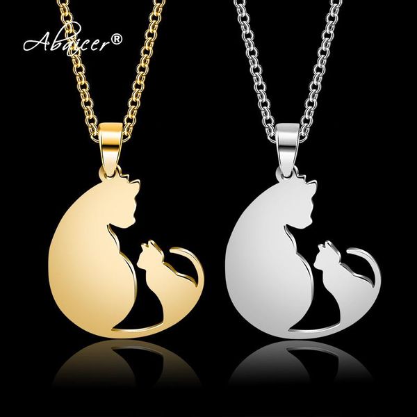 

pendant necklaces abaicer - cat mommy and baby jewelry & pendants stainless steel, Silver