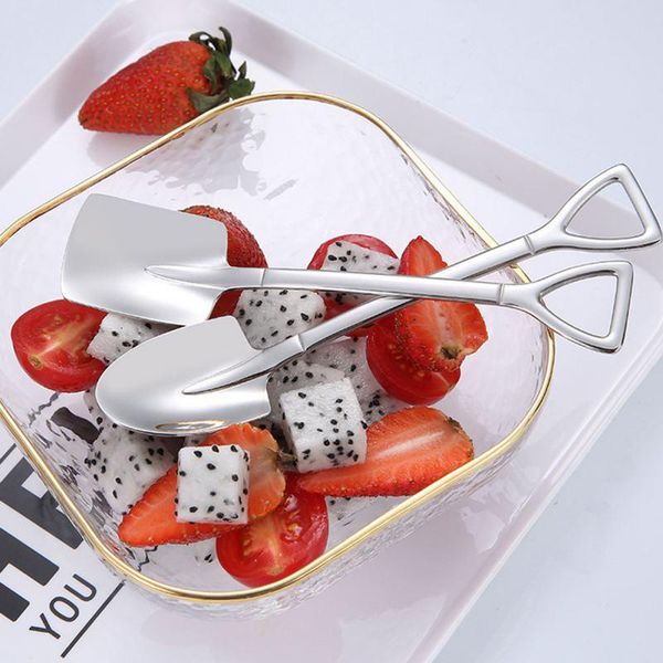 

spoons 4pc 304 creative retro shovel coffee spoon stainless steel dessert watermelon ice cream tip flat