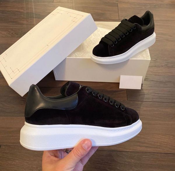 

famous brands platform casual shoes black velvet leather sneakers mens women outdoor tranier comfort pretty girl gift eu35-45