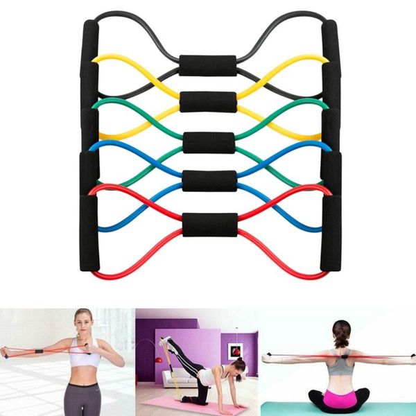 

8-shaped resistance bands home chest fitness yoga pull rope tube rubber muscle training stretching gum gym workout