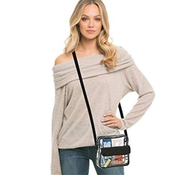 

clear crossbody messenger shoulder bag with adjustable strap stadium approved transparent purse