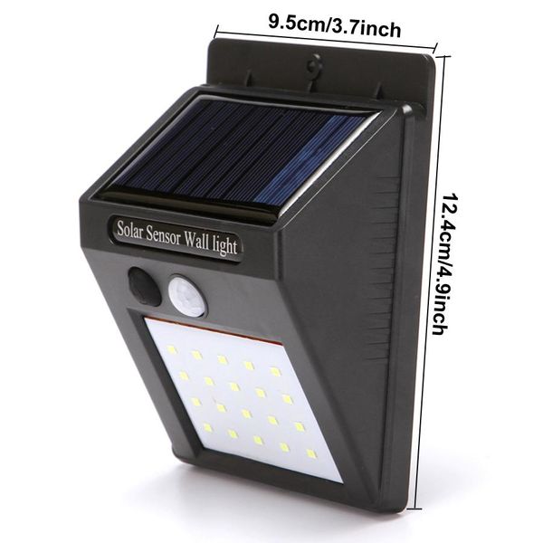

outdoor solar wall hanging 20 led lamps home garden smart motion sensor night security wall lights waterproof road led lamp dh1188 t03