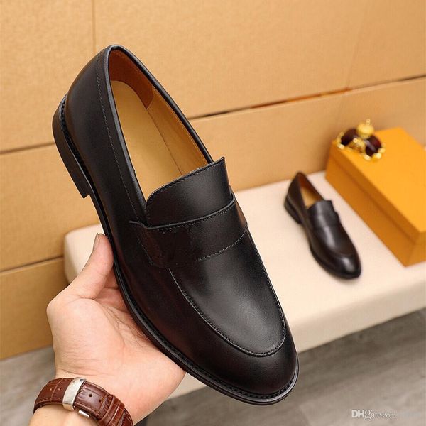 

mf luxury genuine leather men formal shoes designer pointed toe cow leather derby men luxury dress shoes size 45 22, Black