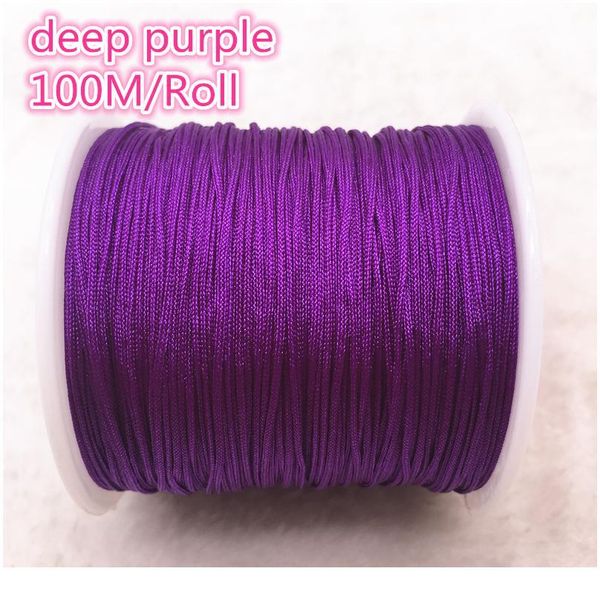 

100m/roll 0.8mm deep purple nylon cord thread chinese knot macrame cord bracelet braided string diy beading thr jlleaw