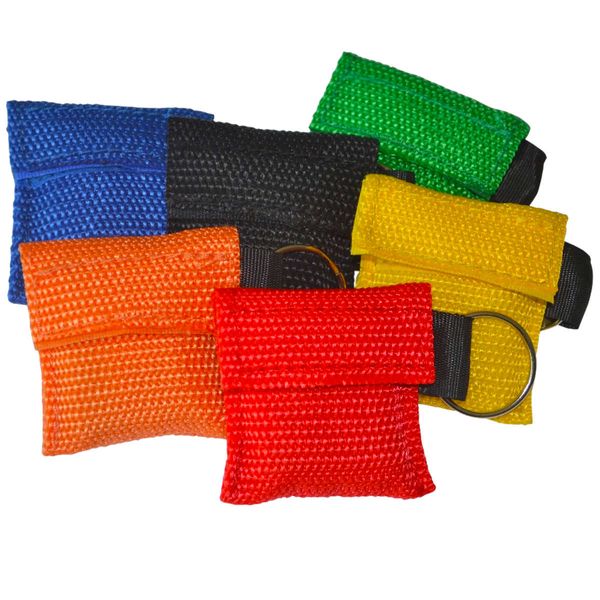 

cpr 6 pack resuscitator of colors first 12pcs aid rescue mask face shield life key for emergency with keychain