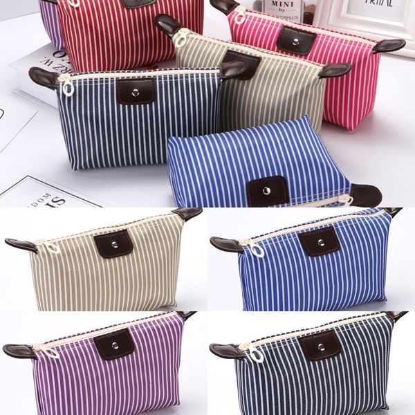 

9zwt9 striped cosmetic foldable storage makeup dumpling dumpling cosmetic gift jw3hk bag capacity storage women's large bag women