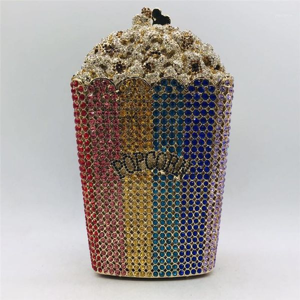 

latest design popcorn clutch handbag bridal wedding party purse crystal wedding purse and handbag exquisite chain shoulder bag1