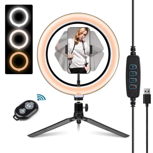 

flash heads 10 inch led ring light pographic selfie with tripod for smartphone youtube makeup video studio aro de luz1