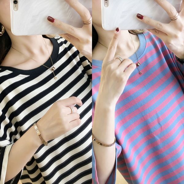 

0bkkh 2020 women short fashion loose new summer sleeve casual cartoon ins fashion crew neck oversized t-shirt t-shirt student rcw1d, White