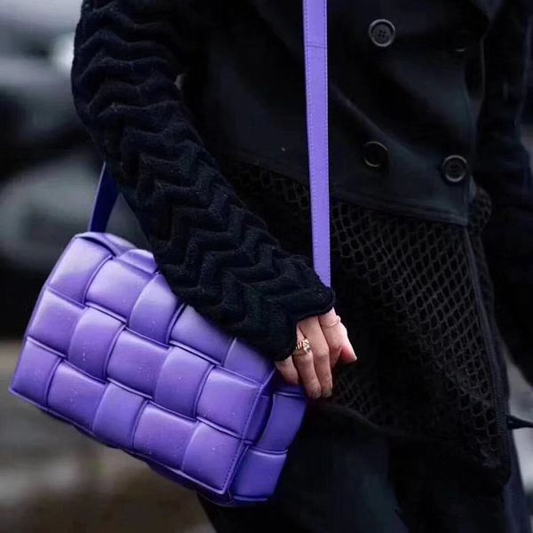 

the latest style handbag designer bag cross body women's messenger bag casual temperament pleated chequered woven leather pillow bag