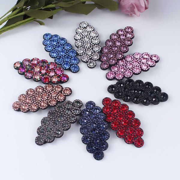 

fashion full rhinestone crystal hair clip for women snap barrette stick hairpin hair styling accessories solid girls bobby pins, Golden;silver