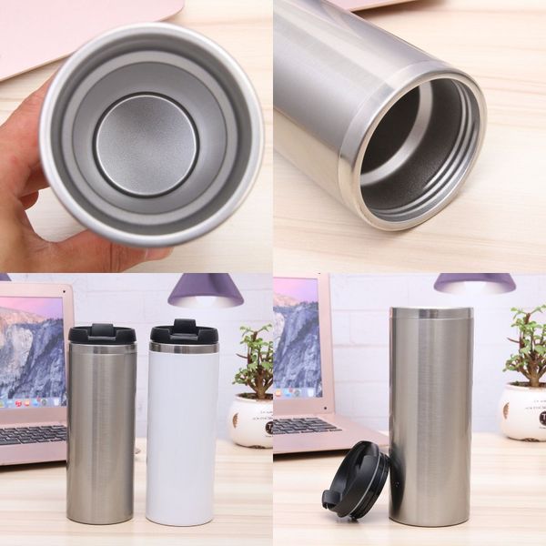 

double deck stainless steel coffee cup straight auto cups sublimation coating tumblers drinkware food grade pp plastics 11yk c2