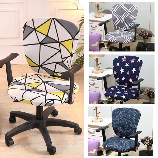 

universal chair covers office stretch knitted fabric swivel chair covers protective stretchable rotating slipcover for com1