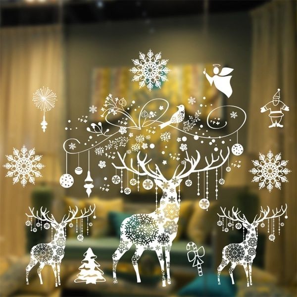 

window stickers decorations for home navidad 2020 christmas ornaments xmas party decor happy new year 2021