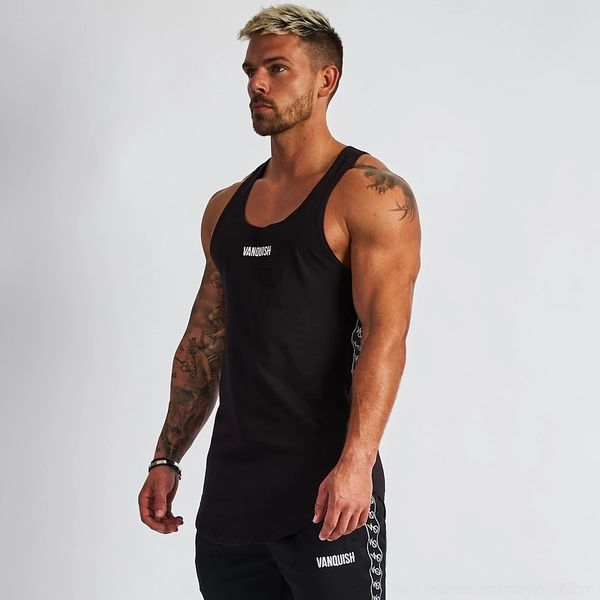 

4hltf 2020 muscle brothers fitness summer fitness vest men' outdoor running vest sports sleeveless pieced leisure zohpb, White;black