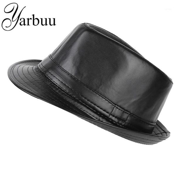 

[yarbuu] fedora hat for men and women 2020 new fashion selling pu sun hats black clour cap hat wholesale1, Blue;gray