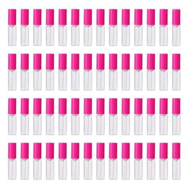 

storage bottles & jars 100 pcs 8ml lip gloss bottle glaze brillant container diy accessories with cover for ladies girls (rosy)1