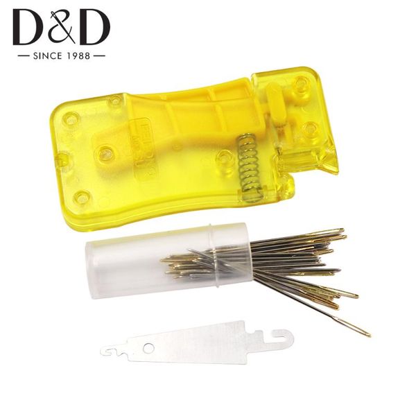 

sewing tool hand needle threader with 31pcs embroidery needles eye needle for diy needlework threader insertion accessories, Black
