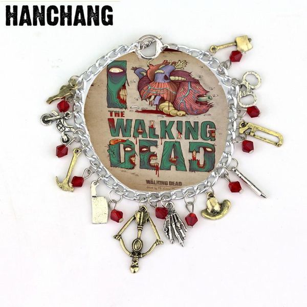 

the charm bracelet tv inspired bracelet apocalypse zombie link chain bangle1, Golden;silver