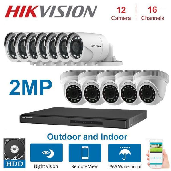 

systems 2mp hikvision 16 channels dvr hybrid video surveillance recorder met 4 in 1 dome en security camera kits1