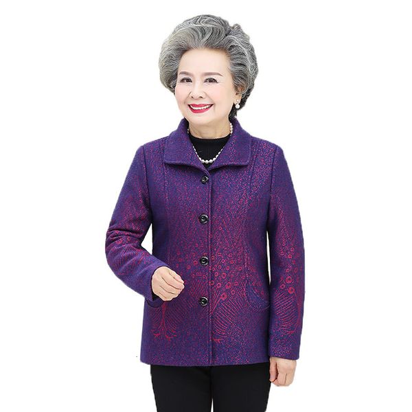 

older women spring casual coat long age mother female jacket plus size 5xl outerwear r829 qkb3, Black;brown