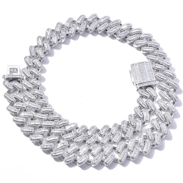 

15mm zircon miami cuban link necklace 16 20inch luxury copper micro paved cz cuban chain for men gifts h jllwjj, Silver
