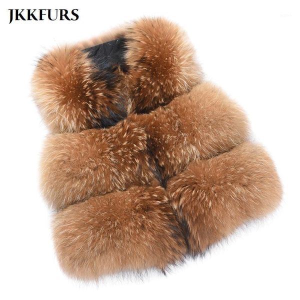 

2020 new arrivals women real raccoon fur vest winter thick warm fashion gilet waistcoat new 3 rows s1150a1, Black