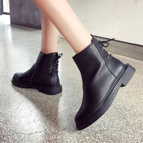 

style winter boots women 2019 fashion soft genuine leather women boots after individual character bind band adornment y1221, Black