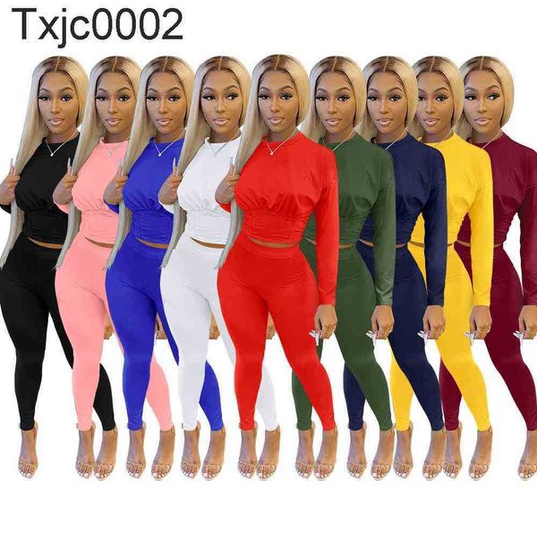 Mulheres Tracksuits Dois Peças Definir Deisgner Slim Sexy Cor Sólida Verão Senhoras Desgaste Pure Color Sports Cintura Set Lazer Outfits 9 Cores