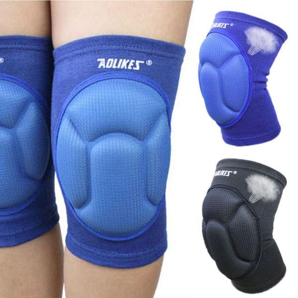 

elbow & knee pads support brace basketball skating shockproof sponge pad 1 pair, Black;gray
