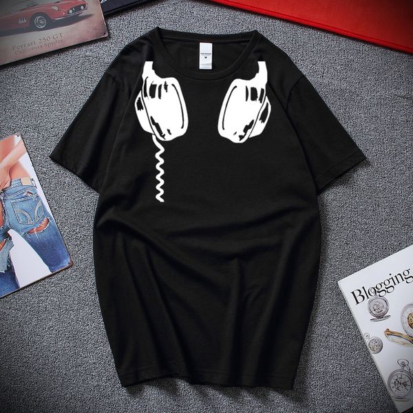 

наушники музыка хип-хоп танец весёлый dj techno rap премиум короткие рукава топ camiseta masculina спорта толстовка с капюшоном hoodie мужчи